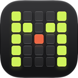 Movemento icon: a grid of days where the days you moved draw an M